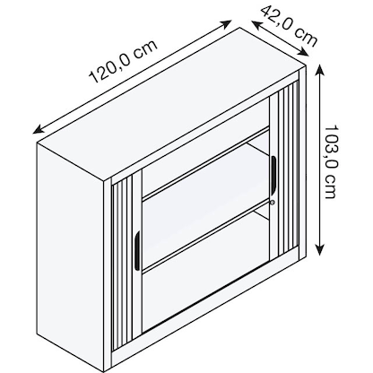 Artikelbild 2 für CP Omnispace Rollladenschrank verkehrsweiß 2 Fachböden 120,0 x 42,0 x 103,0 cm, Artikelnummer 411847