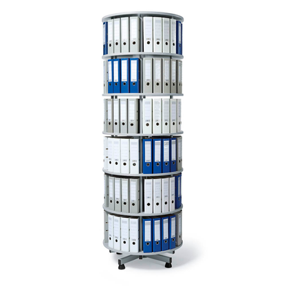 Artikelbild für Ordnerdrehsäule hellgrau bis zu 144 Ordner, Komplett drehbar, H: 239,0 cm, Artikelnummer 190054