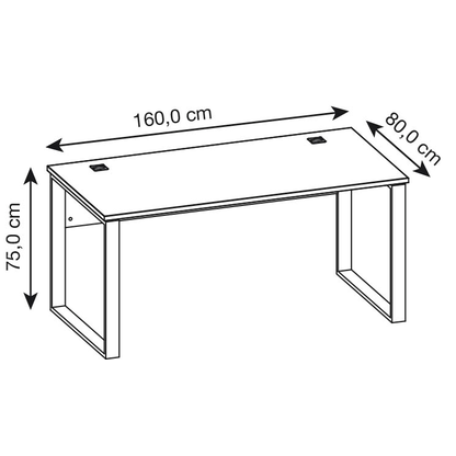 Artikelbild 2 für GERMANIA Altino Altino Schreibtisch dunkelgrau rechteckig, O-Fuß-Gestell alu 160,0 x 80,0 cm, Artikelnummer 501231