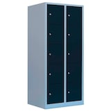 Artikelbild 1 für LÜLLMANN Schließfachschrank anthrazit, lichtgrau 523928, 10 Schließfächer 80,0 x 50,0 x 190,0 cm, Artikelnummer 184909