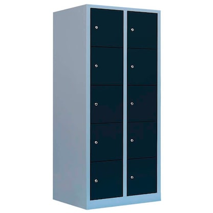 Artikelbild für LÜLLMANN Schließfachschrank anthrazit, lichtgrau 523928, 10 Schließfächer 80,0 x 50,0 x 190,0 cm, Artikelnummer 184909