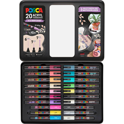 Artikelbild für uni-ball POSCA Marker Metalletui DIY Acrylstift farbsortiert, 20 St., Artikelnummer 278159