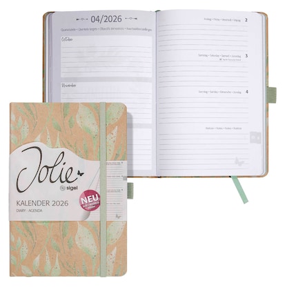 Artikelbild für SIGEL Buchkalender Jolie 2026 Sparkle Leaves, 1 St., Artikelnummer 568216