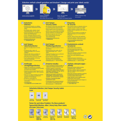 Artikelbild 3 für AVERY Zweckform Sicherheitsetiketten L6114-20 weiß 63,5 x 29,6 mm, 20 Blatt, Artikelnummer 843223
