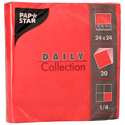 Artikelbild 2 für PAPSTAR Servietten Daily Collection rot 2-lagig 24,0 x 24,0 cm, 20 St., Artikelnummer 236629