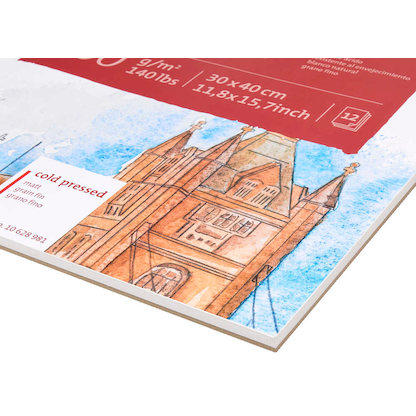 Artikelbild 5 für HAHNEMÜHLE Aquarellblock 30,0 x 40,0 cm 300 g/qm, 12 Blatt, 1 Block, Artikelnummer 708828