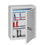 Artikelbild 1 für ISS Ulm Schlüsselkasten lichtgrau mit 84 Haken, Zylinderschloss, 24,0 x 13,0 x 30,5 cm, 1 St., Artikelnummer 666453