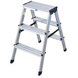 Artikelbild 1 für KRAUSE Klapptritt MONTO Dopplo silber 2x 3 Stufen, H: 72,0 cm, Artikelnummer 569121