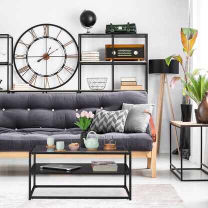 Artikelbild 7 für relaxdays Couchtisch rechteckig Glas schwarz 90,0 x 50,0 x 42,0 cm, 1 St., Artikelnummer 519944