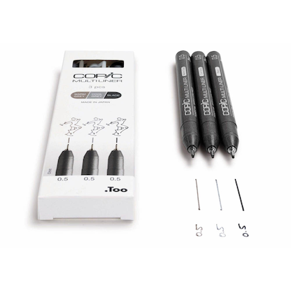 Artikelbild 4 für COPIC® Multiliner Fineliner schwarz 0,5 mm, 3 St., Artikelnummer 361398