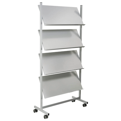 Artikelbild 2 für helit Prospektregal grau DIN A4 75,0 x 39,0 x 158,0 cm, 1 St., Artikelnummer 100913