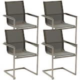 Artikelbild 1 für Garden Pleasure Gartenstühle mit Armlehnen SIENNA grau, Metall, 4 St., Artikelnummer 135174