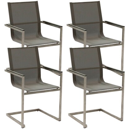 Artikelbild für Garden Pleasure Gartenstühle mit Armlehnen SIENNA grau, Metall, 4 St., Artikelnummer 135174