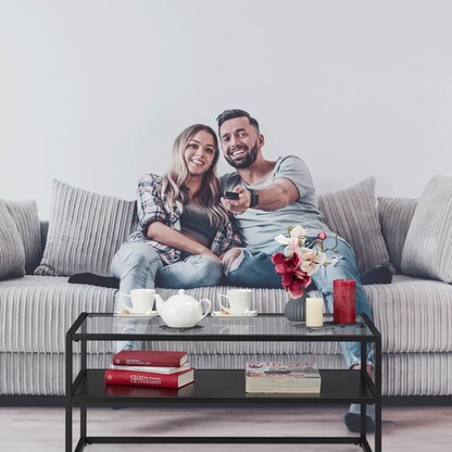 Artikelbild 8 für relaxdays Couchtisch rechteckig Glas schwarz 90,0 x 50,0 x 42,0 cm, 1 St., Artikelnummer 519944