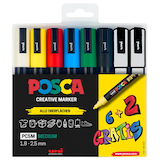 Artikelbild 1 für uni-ball POSCA PC-5M Acrylstift farbsortiert 1,8 - 2,5 mm, 8 St., Artikelnummer 106889