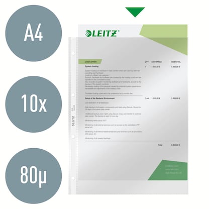 Artikelbild 3 für LEITZ Prospekthüllen 4734 Super Premium DIN A4 glasklar glatt 0,08 mm, 100 St., Artikelnummer 578633