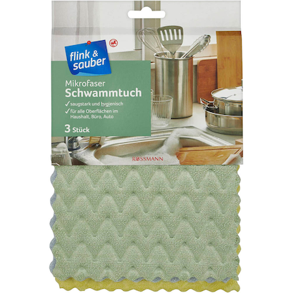 Artikelbild für flink & sauber Schwammtücher 60 °C waschbar, 3 St., Artikelnummer 212664