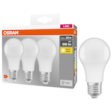 Artikelbild 1 für OSRAM LED-Lampen Base CLASSIC A60 Multipack E27 8,5 W matt, 3 St., Artikelnummer 144236