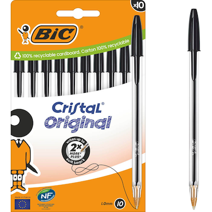 Artikelbild für BIC Kugelschreiber Cristal Original transparent, Schreibfarbe: schwarz, 10 St., Artikelnummer 840819