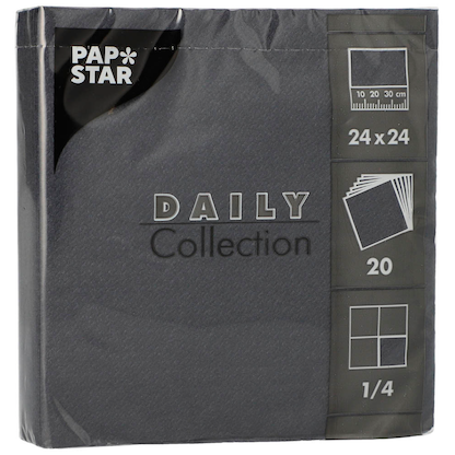 Artikelbild 2 für PAPSTAR Servietten Daily Collection schwarz 2-lagig 24,0 x 24,0 cm, 20 St., Artikelnummer 236659