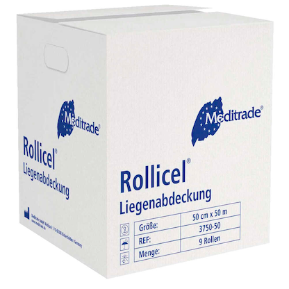 Artikelbild 3 für Meditrade® Ärztekrepp ROLLICEL® 2-lagig weiß 50,0 cm x 50,0 m, 9 Rollen, Artikelnummer 242239