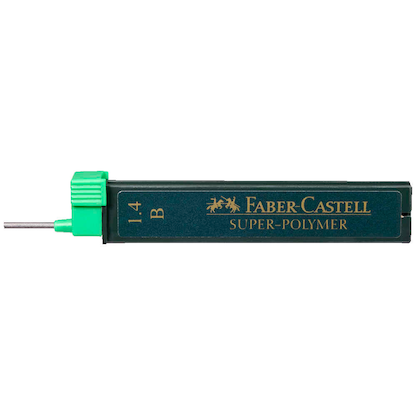 Artikelbild für FABER-CASTELL SUPER-POLYMER Feinminen-Bleistiftminen schwarz B 1,4 mm, 6 St., Artikelnummer 448506