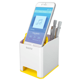 Artikelbild 1 für LEITZ Stiftehalter WOW Duo Colour perlweiß/gelb Polystyrol 2 Fächer 9,0 x 10,1 x 10,0 cm, Artikelnummer 644249