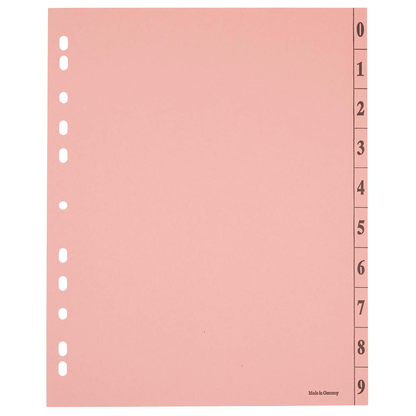 Artikelbild 3 für Trennblätter DIN A4 0-9 rosa, 250 g/qm, 100 St., Artikelnummer 203323