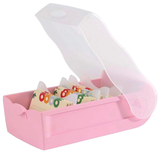 Artikelbild 1 für HAN CROCO Karteikasten DIN A7 für 900 Karteikarten rosa-transparent mit Deckel, Artikelnummer 372827