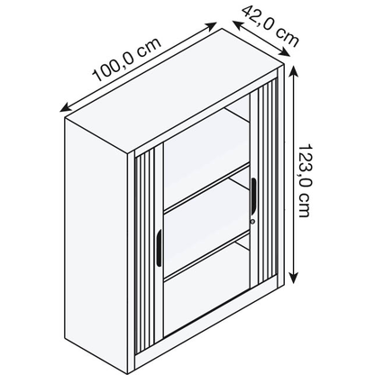 Artikelbild 2 für CP Omnispace Rollladenschrank lichtgrau 2 Fachböden 100,0 x 42,0 x 123,0 cm, Artikelnummer 411924