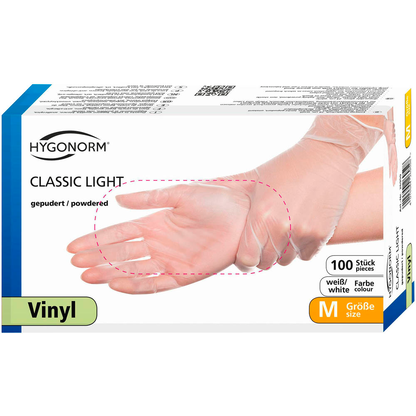 Artikelbild für HYGONORM unisex Einmalhandschuhe CLASSIC LIGHT weiß Größe M, 100 St., Artikelnummer 613491