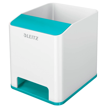 Artikelbild 2 für LEITZ Stiftehalter WOW Duo Colour perlweiß/eisblau Polystyrol 2 Fächer 9,0 x 10,1 x 10,0 cm, Artikelnummer 644276