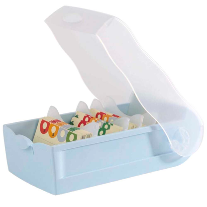 Artikelbild für HAN CROCO Karteikasten DIN A7 für 900 Karteikarten blau-transparent mit Deckel, Artikelnummer 372746