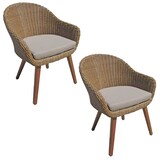 Artikelbild 1 für Garden Pleasure Gartenstühle mit Armlehnen CARSON braun, 2 St., Artikelnummer 134827