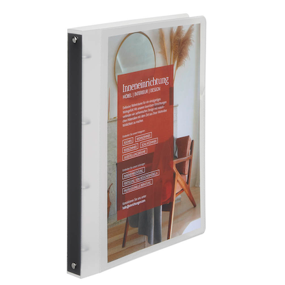 Artikelbild 4 für EICHNER Präsentationsringbuch 4-Ringe grau-transparent 2,5 cm DIN A4, 1 St., Artikelnummer 322244