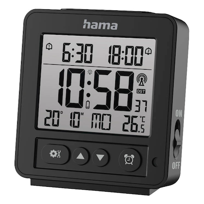 Artikelbild für hama Funkwecker Rhodos schwarz Kunststoff 9,0 x 10,0 cm, Artikelnummer 500791