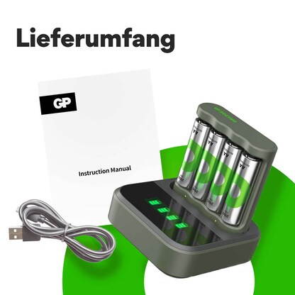 Artikelbild 4 für GP B441U 4-Port USB-Akku-Ladegerät inkl. Akkus, Artikelnummer 255418