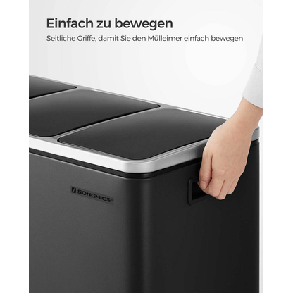 Artikelbild 5 für SONGMICS Mülltrenner 3x 18,0 l schwarz, 1 St., Artikelnummer 262756