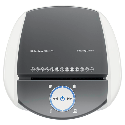 Artikelbild 25 für LEITZ IQ OptiMax Office 550 Aktenvernichter mit Partikelschnitt P-5, 2 x 15 mm, bis 10 Blatt, weiß, Artikelnummer 390167