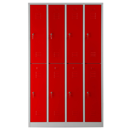 Artikelbild 2 für Gürkan Spind lichtgrau, feuerrot 106314, 8 Schließfächer 117,0 x 50,0 x 195,0 cm, Artikelnummer 562304