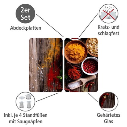 Artikelbild 2 für WENKO Herdabdeckplatten Gewürze bunt, 2 St., Artikelnummer 532343