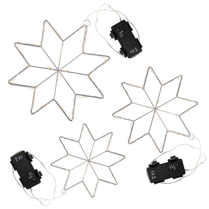 Artikelbild 3 für Idena Metallsterne Kristall LED Dekoleuchten weiß, 3 St., Artikelnummer 761862