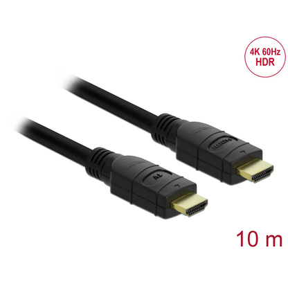 Artikelbild für DeLOCK High Speed HDMI Ethernet Kabel 4K 60 Hz HDR 10,0 m schwarz, 1 St., Artikelnummer 895001