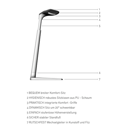 Artikelbild 12 für bimos Stehhilfe Fin 9144-2000 schwarz, silber, 1 St., Artikelnummer 396700