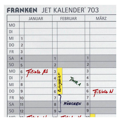 Artikelbild für FRANKEN Datumsstreifen transparent für Jahresplaner, Artikelnummer 341901