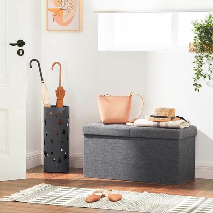 Artikelbild 3 für SONGMICS Sitztruhe LSF46GYZ dunkelgrau Stoff 76,0 cm, Artikelnummer 291478