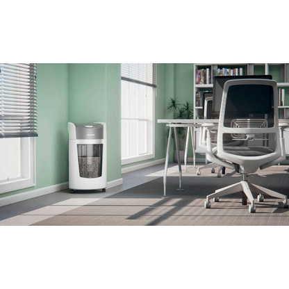 Artikelbild 5 für LEITZ IQ OptiMax Office 550 Aktenvernichter mit Partikelschnitt P-5, 2 x 15 mm, bis 10 Blatt, weiß, Artikelnummer 390167
