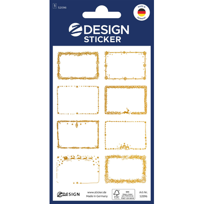 Artikelbild für AVERY Zweckform Aufkleber Rahmen, gold, 8 Etiketten, Artikelnummer 723709