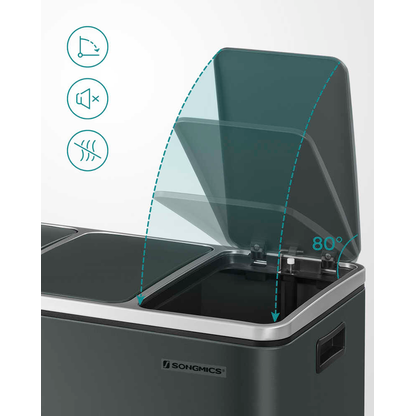 Artikelbild 5 für SONGMICS Mülltrenner 3x 18,0 l grüngrau, 1 St., Artikelnummer 760296