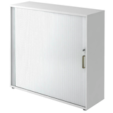 Artikelbild 1 für HAMMERBACHER 1733S Rollladenschrank weiß, silber 2 Fachböden 120,0 x 40,0 x 110,0 cm, Artikelnummer 862610